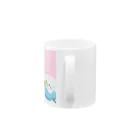 くるるのぴよらいふの四つ葉と青インコちゃん Mug :handle