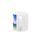 カフェオレの蒼は藍より青く Mug :handle