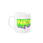 JIN THE GREENのNEW LIKE ロゴ[ホラホラ] Mug :left side of the handle