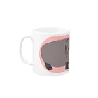 simplewaysのhippo_02_pinkBG(renewal) Mug :left side of the handle