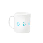 SIRO%(しろぱーせんと)のくるりんぱんだMUG（Blue） マグカップの取っ手の左面