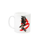 猛禽とインコの猛禽のハリスホーク（赤ライン） Mug :left side of the handle