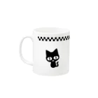 黒猫屋のアルカイックスマイルの黒猫 Mug :left side of the handle