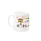 ヨシノマホのお店 in SUZURIの奈良絵風 Mug :left side of the handle