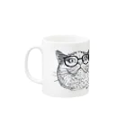 ブリブルキャリコSHOPのYUKICHI猫めがね Mug :left side of the handle