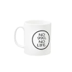 ハチワレデザインのNO 990 NO LIFE(BK)／両面マグカップ Mug :left side of the handle