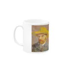 SONOTENI-ARTの005-001　ゴッホ　『麦わら帽子を被った自画像』(1887年）　マグカップ Mug :left side of the handle