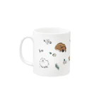 omamiの犬とお花柄 Mug :left side of the handle