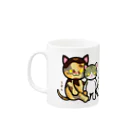 にこねこ【保護猫の保育園】のうずら・トントン親子マグカップ Mug :left side of the handle