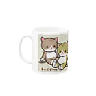 にこねこ【保護猫の保育園】のチップとデールマグカップ Mug :left side of the handle