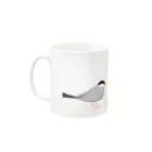 Mochishopの並ぶ文鳥 Mug :left side of the handle