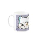 猫のきぬくんのお店のミンマカちゃん　マグカップ　パープルハート Mug :left side of the handle