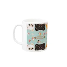 mellow stuffedのポメに熱く見つめられるマグ（グリーン） Mug :left side of the handle