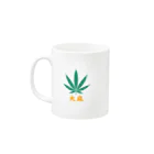 Unknown Paradiseのワンポイント大麻ロゴ Mug :left side of the handle