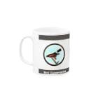 アニマル四字熟語の「Bird conservation」野鳥保護マグカップ Mug :left side of the handle