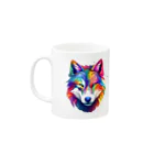 MK's SOLUTIONのカラフルなおおかみ Mug :left side of the handle