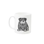 RelaxingDogMusicのMandala BullDog Mug :left side of the handle