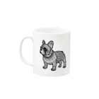 RelaxingDogMusicのMandala French Bulldog Mug :left side of the handle