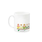 Happy birdsの横ならび コザクラ Mug :left side of the handle