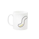 もふもふ堂のお魚くわえた白猫のにゃグカップ Mug :left side of the handle