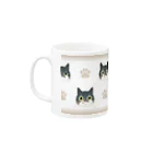 サバ白雑種猫のなめこちゃん屋のなめこちゃんマグカップ（パターン茶） Mug :left side of the handle