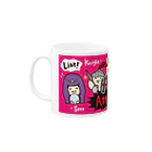 大阪人狼ラボのゆるかわ人狼くんピンク Mug :left side of the handle