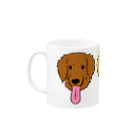 Chiyo.Wan(🐕🕊️のお店)のながーいベロのわんこカップ(米国&Mix＆英国ゴールデンレトリバーVer.) Mug :left side of the handle