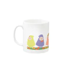 しばの夢工房イラストグッズ店の春を楽しむ幸せの小人さんたち Mug :left side of the handle