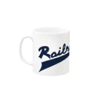 PoooompadoooourのRailroadsロゴ　あお Mug :left side of the handle