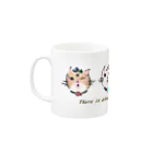 りんころRinのソーing部の保護猫　名言２　雲の向こうはいつも青空　 Mug :left side of the handle