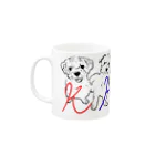 マルチーズ教のwhite dogs Mug :left side of the handle