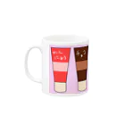 手描きのエトセトラのチューブ(練乳、チョコ) Mug :left side of the handle