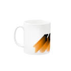 RIRI_designのStand Up Together（スタンド・アップ・トゥゲザー）イエロー オレンジベース Mug :left side of the handle