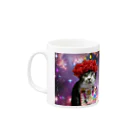 RIKICHANNEL OFFICIAL SHOPの赤鬼リキちゃん×宇宙猫 Mug :left side of the handle