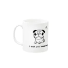 ニーニSHOPのちょうちょとパグさん Mug :left side of the handle