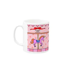 MY LONELY SPACEのユニコーンのメリーゴーランド (Pink) Mug :left side of the handle