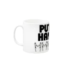 PokuStarのPUT YOUR HANDS UP!　・黒 Mug :left side of the handle