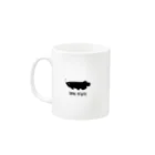 とべない熱帯魚の白黒猫 Mug :left side of the handle