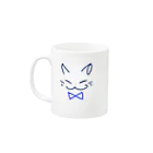 コマネコのネコ（blue） Mug :left side of the handle