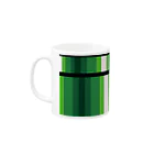 256graphの緑のストライプ Mug :left side of the handle