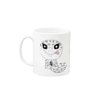 Zipply × Hachucliのおすわりレオパ(ごましおくん) Mug :left side of the handle