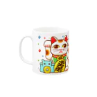 ひじりやノエルの開運！金運！縁起物！(竹)【両手 招き猫☆】 Mug :left side of the handle