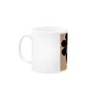 coco🐏⸒⸒のスマイルフラワー(黒＆ブラウン) Mug :left side of the handle