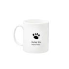 アトリエアイリスの白猫マグカップ Mug :left side of the handle