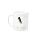 ハネクラシのアオバズクノハネ Mug :left side of the handle