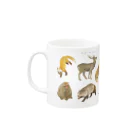 ちなきのこの冬の山の動物たち Mug :left side of the handle