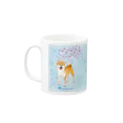 Atelier-Queueの柴犬（花吹雪と王冠） Mug :left side of the handle