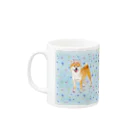 Atelier-Queueの柴犬（青い小花） Mug :left side of the handle