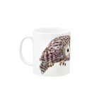 カリヲ屋スズリ支店のウラルフクロウ　大小2 Mug :left side of the handle