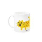 まるぺ 脱力グッズ屋さんの黄色いゆる猫ちゃんマグ Mug :left side of the handle